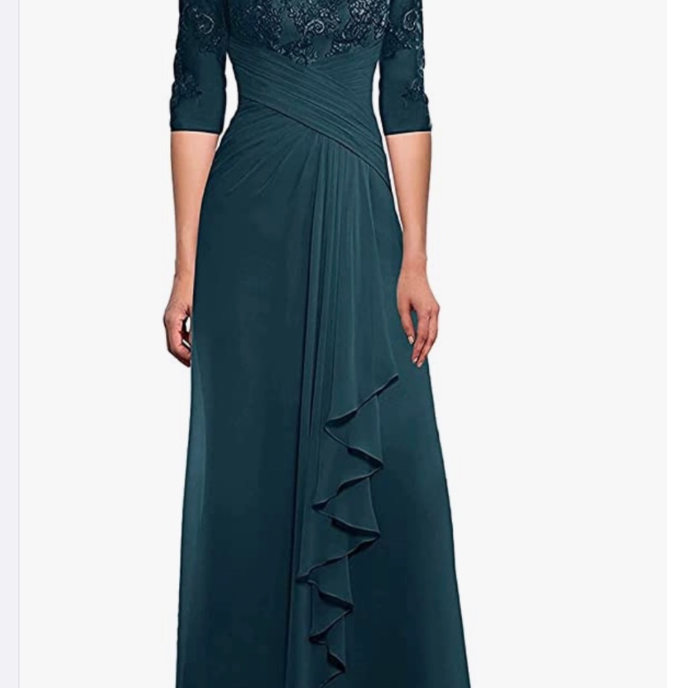 Teal formal evening gown / mother of the bride